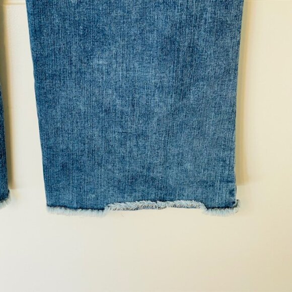 BEVY FLOG Amanda Denim Flare Wide Leg Pull on Jeans Raw Hem 26 - Picture 9 of 11